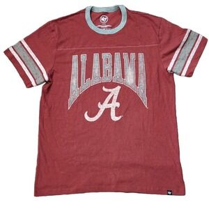 Alabama Crimson Tide 47 Brand Men's 2XL Distressed Ringer Short Sleeve T-Shirt